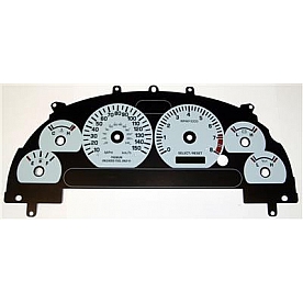 US Speedo Gauge Face Overlay - White Daytime Color/ Black Letter Color - MUS040