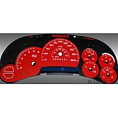 US Speedo Gauge Face Overlay - Red Daytime Color/ White Letter Color - SS1200635