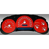 US Speedo Gauge Face Overlay - Red Daytime Color/ White Letter Color - SSR055