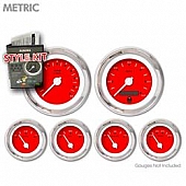 Aurora Instuments Gauge Face Overlay - Fiber Red Daytime Color/ White Letter Color - 5048