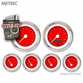 Aurora Instuments Gauge Face Overlay - Fiber Red Daytime Color/ White Letter Color - 5048
