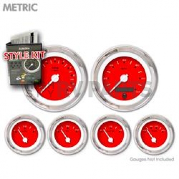 Aurora Instuments Gauge Face Overlay - Fiber Red Daytime Color/ White Letter Color - 5048