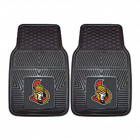 Fan Mat Floor Mat - Universal Fit Black Vinyl Set of 2 - 10427