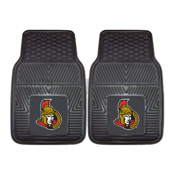 Fan Mat Floor Mat - Universal Fit Black Vinyl Set of 2 - 10427