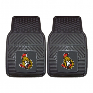 Fan Mat Floor Mat - Universal Fit Black Vinyl Set of 2 - 10427