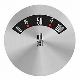 Aurora Instuments Gauge Face Overlay - Metal Silver Daytime Color/ White Letter Color - 62741