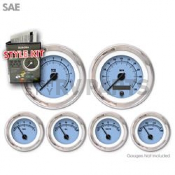 Aurora Instuments Gauge Face Overlay - Fiber Blue Daytime Color/ Black Letter Color - 1428