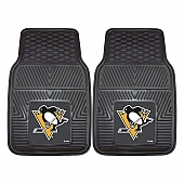 Fan Mat Floor Mat - Universal Fit Black Vinyl Set of 2 - 10435