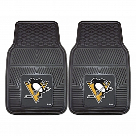 Fan Mat Floor Mat - Universal Fit Black Vinyl Set of 2 - 10435