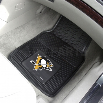 Fan Mat Floor Mat - Universal Fit Black Vinyl Set of 2 - 10435-1