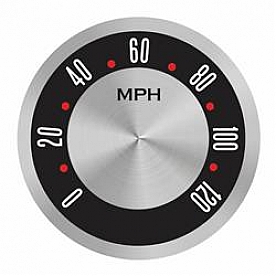 Aurora Instuments Gauge Face Overlay - Metal Silver Daytime Color/ White Letter Color - 62737