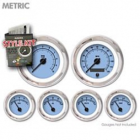 Aurora Instuments Gauge Face Overlay - Fiber Blue Daytime Color/ Black Letter Color - 5059