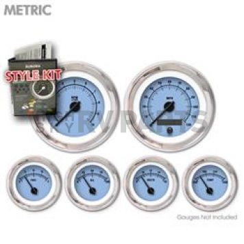 Aurora Instuments Gauge Face Overlay - Fiber Blue Daytime Color/ Black Letter Color - 5059