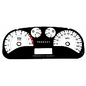 US Speedo Gauge Face Overlay - White Daytime Color/ Black Letter Color - H3060