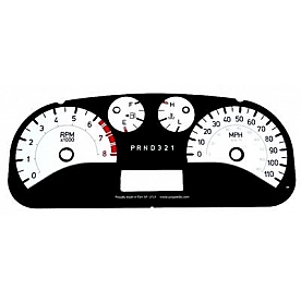 US Speedo Gauge Face Overlay - White Daytime Color/ Black Letter Color - H3060