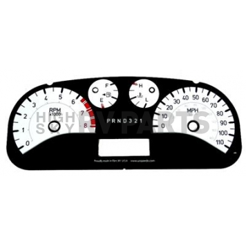 US Speedo Gauge Face Overlay - White Daytime Color/ Black Letter Color - H3060