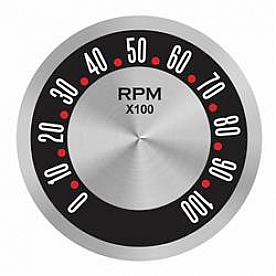 Aurora Instuments Gauge Face Overlay - Metal Silver Daytime Color/ White Letter Color - 62735