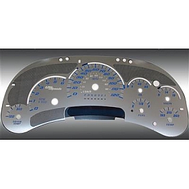 US Speedo Gauge Face Overlay - Silver Daytime Color/ Blue Letter Color - SSGM12B
