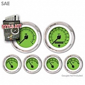 Aurora Instuments Gauge Face Overlay - Fiber Green Daytime Color/ Black Letter Color - 1439