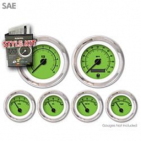 Aurora Instuments Gauge Face Overlay - Fiber Green Daytime Color/ Black Letter Color - 1439