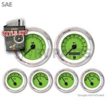 Aurora Instuments Gauge Face Overlay - Fiber Green Daytime Color/ Black Letter Color - 1439