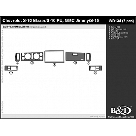 B & I Fender Dash Panel Trim WD134SDB