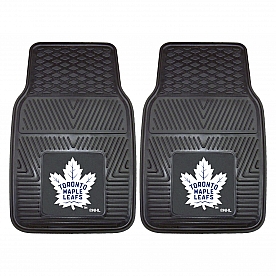 Fan Mat Floor Mat - Universal Fit Black Vinyl Set of 2 - 10444