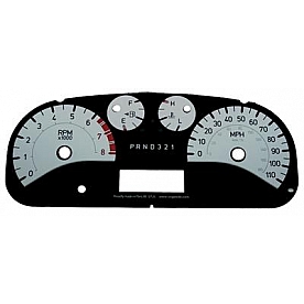 US Speedo Gauge Face Overlay - Silver Daytime Color/ Black Letter Color - H3062