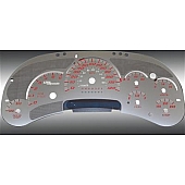 US Speedo Gauge Face Overlay - Silver Daytime Color/ Red Letter Color - SSGM12R