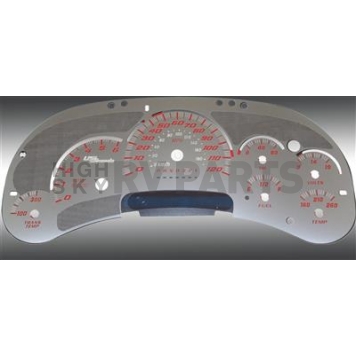 US Speedo Gauge Face Overlay - Silver Daytime Color/ Red Letter Color - SSGM12R
