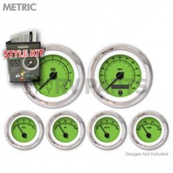 Aurora Instuments Gauge Face Overlay - Fiber Green Daytime Color/ Black Letter Color - 5070