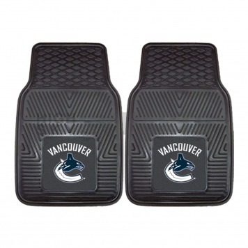 Fan Mat Floor Mat - Universal Fit Black Vinyl Set of 2 - 10453