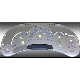 US Speedo Gauge Face Overlay - Silver Daytime Color/ Blue Letter Color - SSGM13B