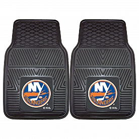 Fan Mat Floor Mat - Universal Fit Black Vinyl Set of 2 - 10464