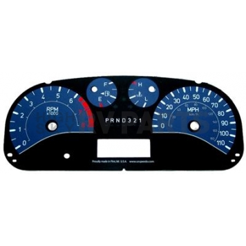 US Speedo Gauge Face Overlay - Blue Daytime Color/ White Letter Color - H3064