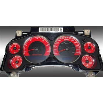 US Speedo Gauge Face Overlay - Red Daytime Color/ White Letter Color - 9001200735