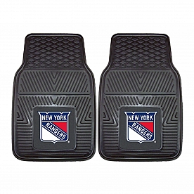 Fan Mat Floor Mat - Universal Fit Black Vinyl Set of 2 - 10474