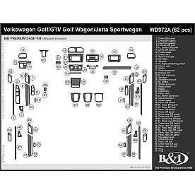 B & I Fender Dash Panel Trim WD972ASDB