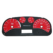 US Speedo Gauge Face Overlay - Red Daytime Color/ White Letter Color - H3065