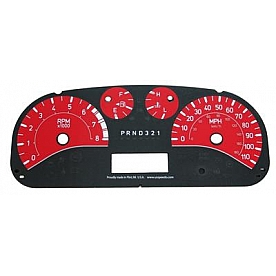 US Speedo Gauge Face Overlay - Red Daytime Color/ White Letter Color - H3065