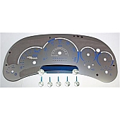 US Speedo Gauge Face Overlay - Silver Daytime Color/ Blue Letter Color - SSGM15B