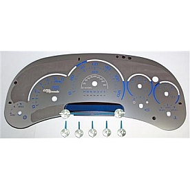US Speedo Gauge Face Overlay - Silver Daytime Color/ Blue Letter Color - SSGM15B