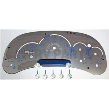 US Speedo Gauge Face Overlay - Silver Daytime Color/ Blue Letter Color - SSGM15B