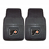 Fan Mat Floor Mat - Universal Fit Black Vinyl Set of 2 - 10486
