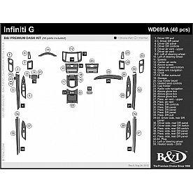 B & I Fender Dash Panel Trim WD695ASDB
