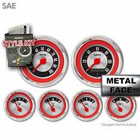 Aurora Instuments Gauge Face Overlay - Fiber Silver Daytime Color/ White Letter Color - 8889