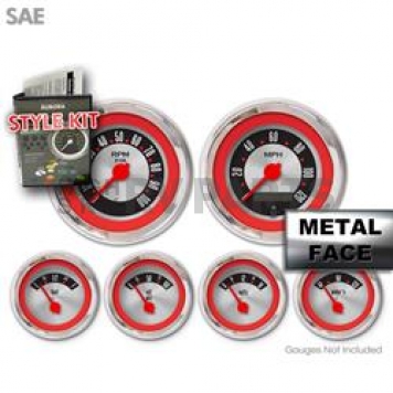 Aurora Instuments Gauge Face Overlay - Fiber Silver Daytime Color/ White Letter Color - 8889