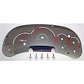US Speedo Gauge Face Overlay - Silver Daytime Color/ Red Letter Color - SSGM15R