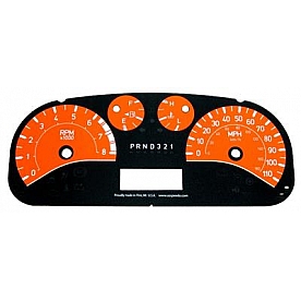 US Speedo Gauge Face Overlay - Orange Daytime Color/ White Letter Color - H3069