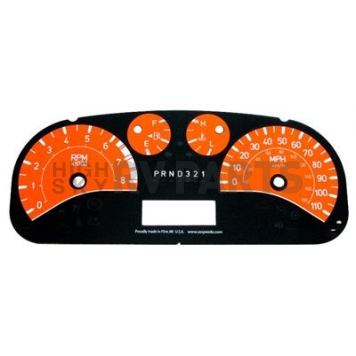 US Speedo Gauge Face Overlay - Orange Daytime Color/ White Letter Color - H3069